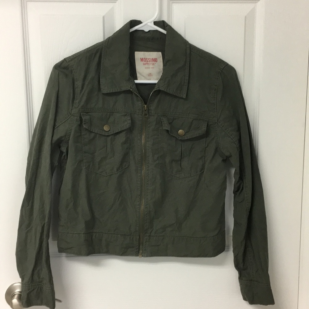 Mossimo XS Cropped Jacket Olive Green